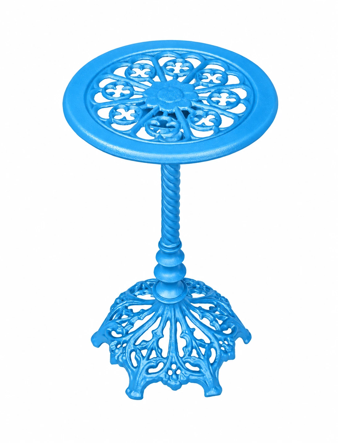 Farbansicht – MINI Gartentisch mit Korbfuß – Blau
