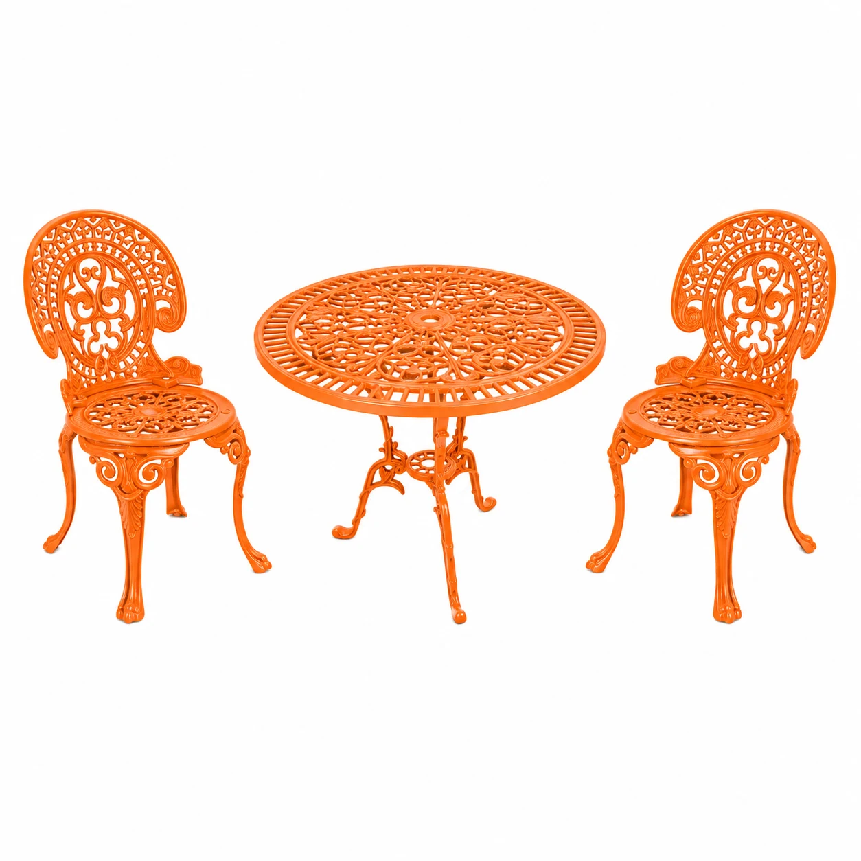 Farbansicht: Romantic Ø75cm mit genau zwei Stühlen – Orange